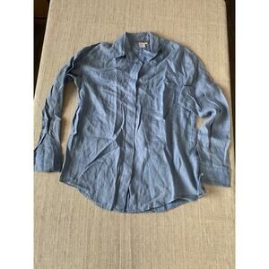 ISABELLA BIRD 100% linen button down shirt S